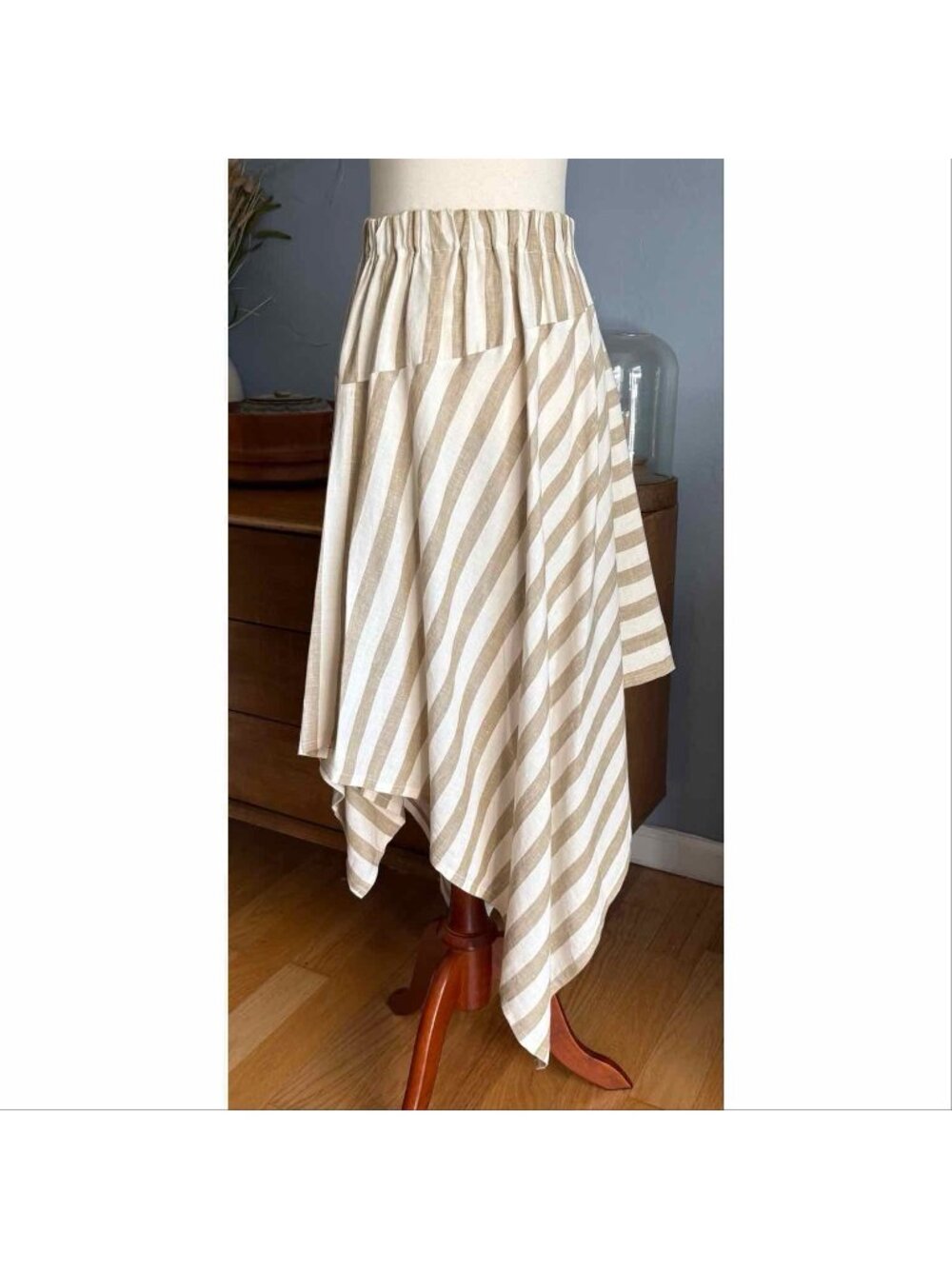 Carla Fernandez Striped Linen Embroidered Top & Skirt Set Sz M - Picture 4 of 10